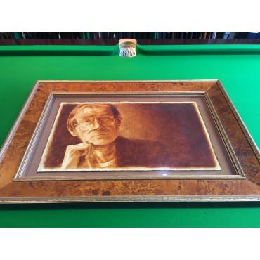 Alex Higgins, Oil on Cracked Gesso on Canvas